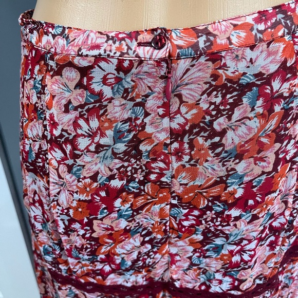 Cecilie Copenhagen Gaby Floral Print Midi Skirt In Red - Picture 7 of 10